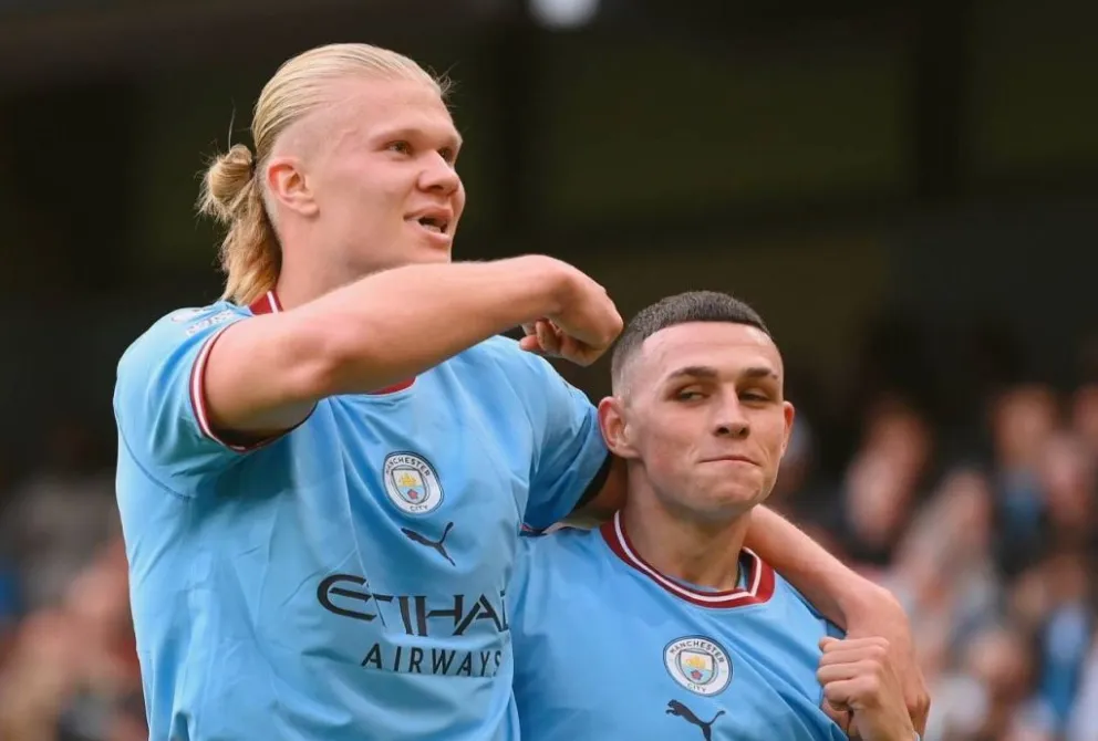 Goleada histórica del Manchester City al United, con tripletes de Haaland y Foden