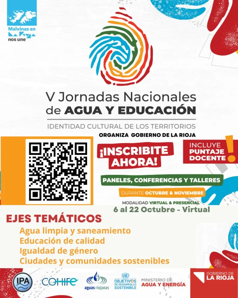 Comienzan las V Jornadas de Agua y Educación y Chubut estará presente