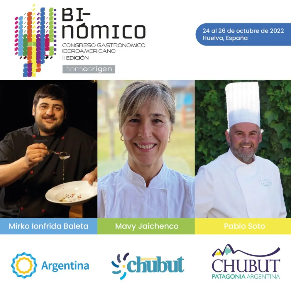Chubut estará presente en la 2º Edición del Congreso Gastronómico Binómico en España