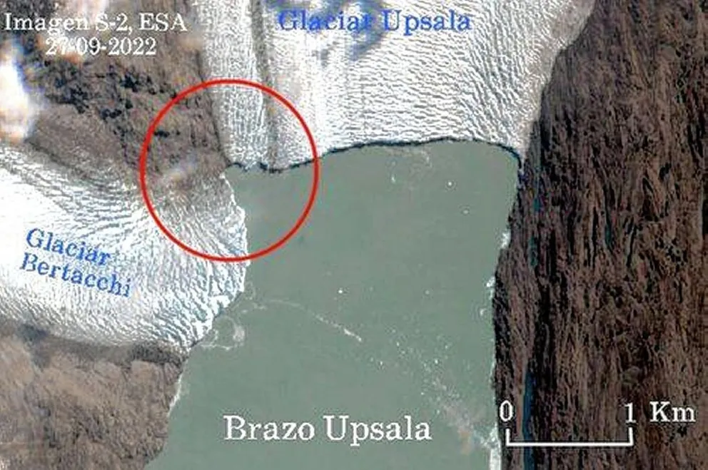 Upsala: en ocho meses perdió casi un kilómetro cuadrado de superficie