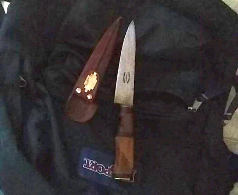 Amenazó a su ex y a su familia con un arma blanca 
