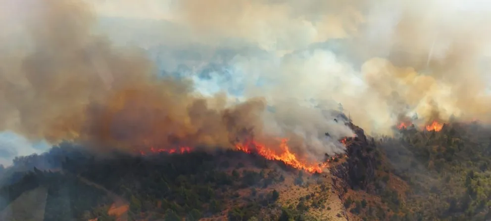 Brigadistas contienen incendio en cercanías del Parque Nacional Los Alerces
