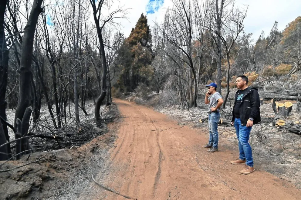 Funcionarios provinciales recorren las áreas afectadas por los incendios y coordinan acciones con municipios