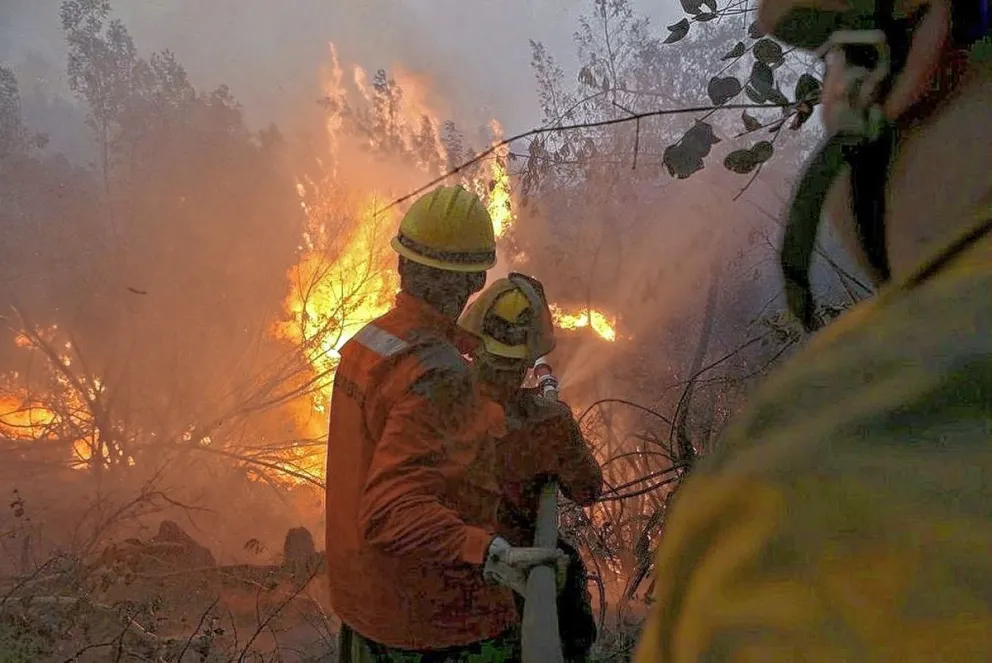 Continúan los dantescos incendios y el toque de queda para 28 comunas del sur de Chile