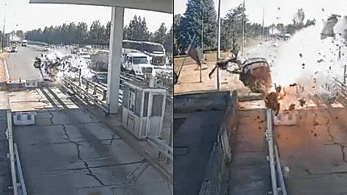 Impactante video: un automovilista murió en Chile tras chocar contra un peaje a 220 km/h