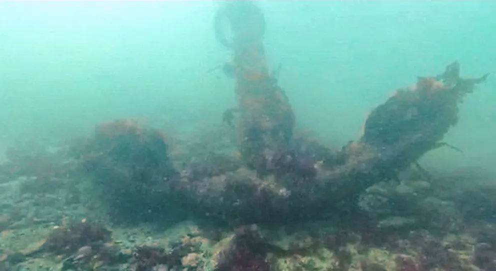 Hallan un ancla antigua cerca de la Isla Pingüino