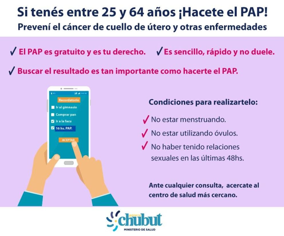 Chubut continúa trabajando en la prevención del Cáncer de Cuello Uterino 