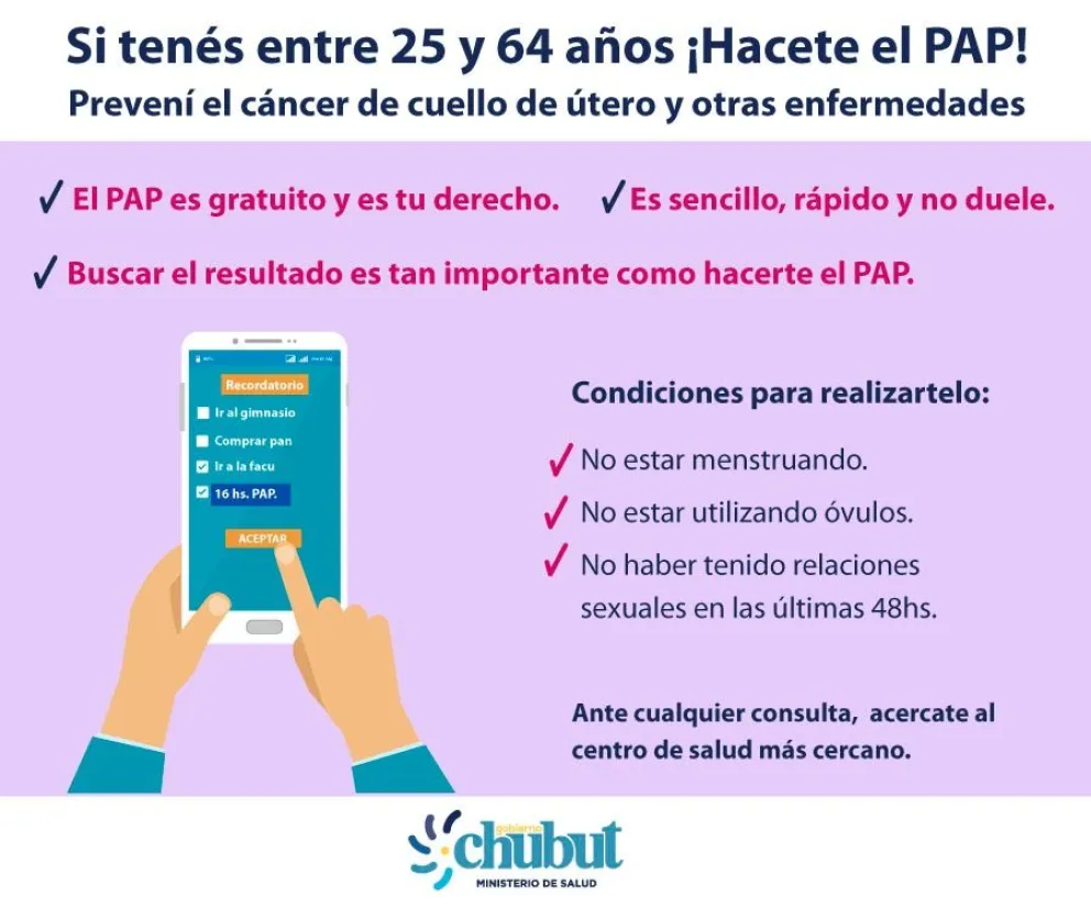 Chubut continúa trabajando en la prevención del Cáncer de Cuello Uterino 