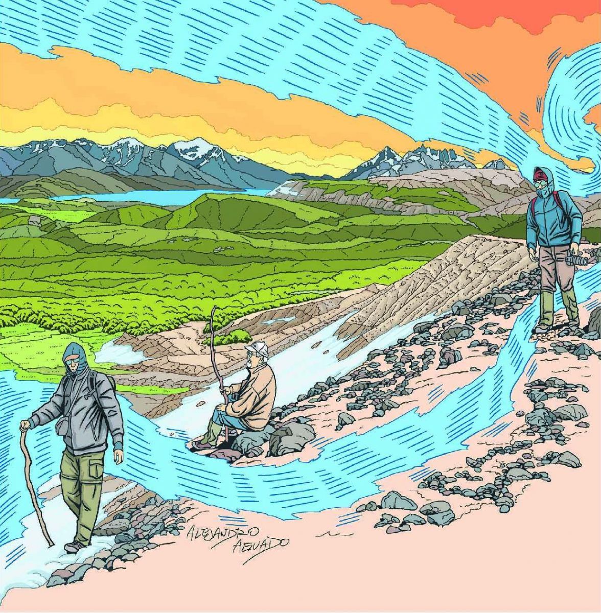 El mirador de los lagos Fontana y La Plata
