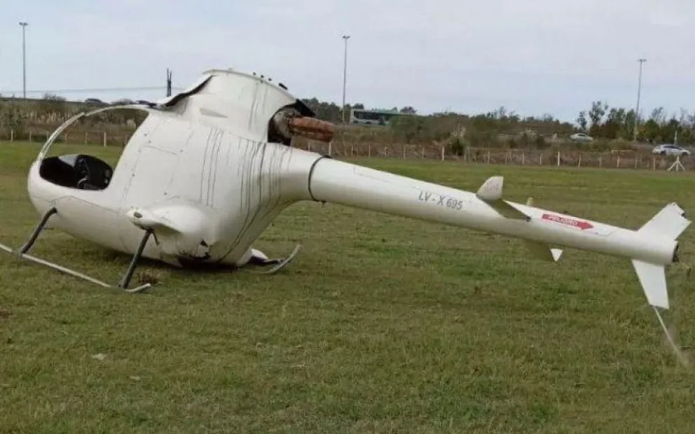 Video: a metros de haber despegado, un helicóptero se estrelló en el Aeroclub de Berazategui