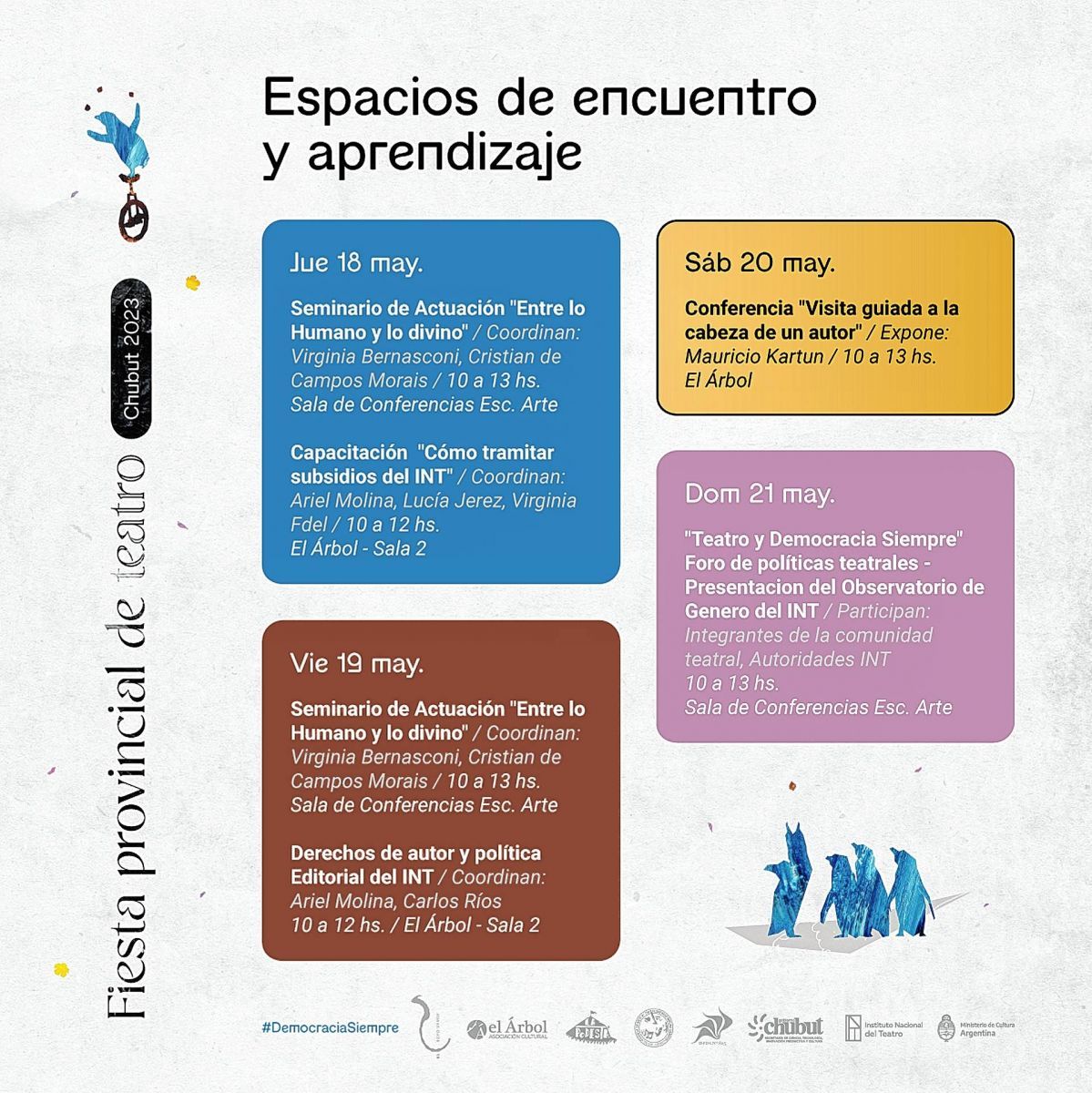 Cronograma oficial de actividades de la Fiesta Provincial de Teatro Chubut 2023