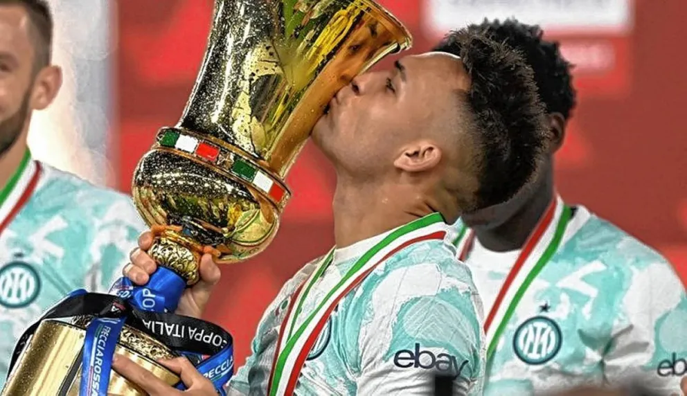 Aporte decisivo de Lautaro Martínez para que el Inter de Milán gane la Copa de Italia